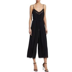 ZIMMERMANN Pintuck Jumpsuit In Black 0 Wide Leg Silk Lace